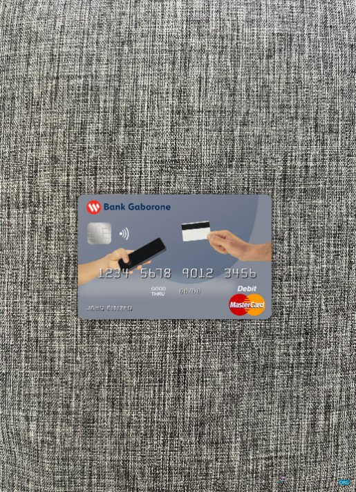 Download Botswana Bank Gaborone mastercard photolook front Photoshop template